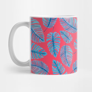 Monstera leaves, tropical watercolor pattern Mug